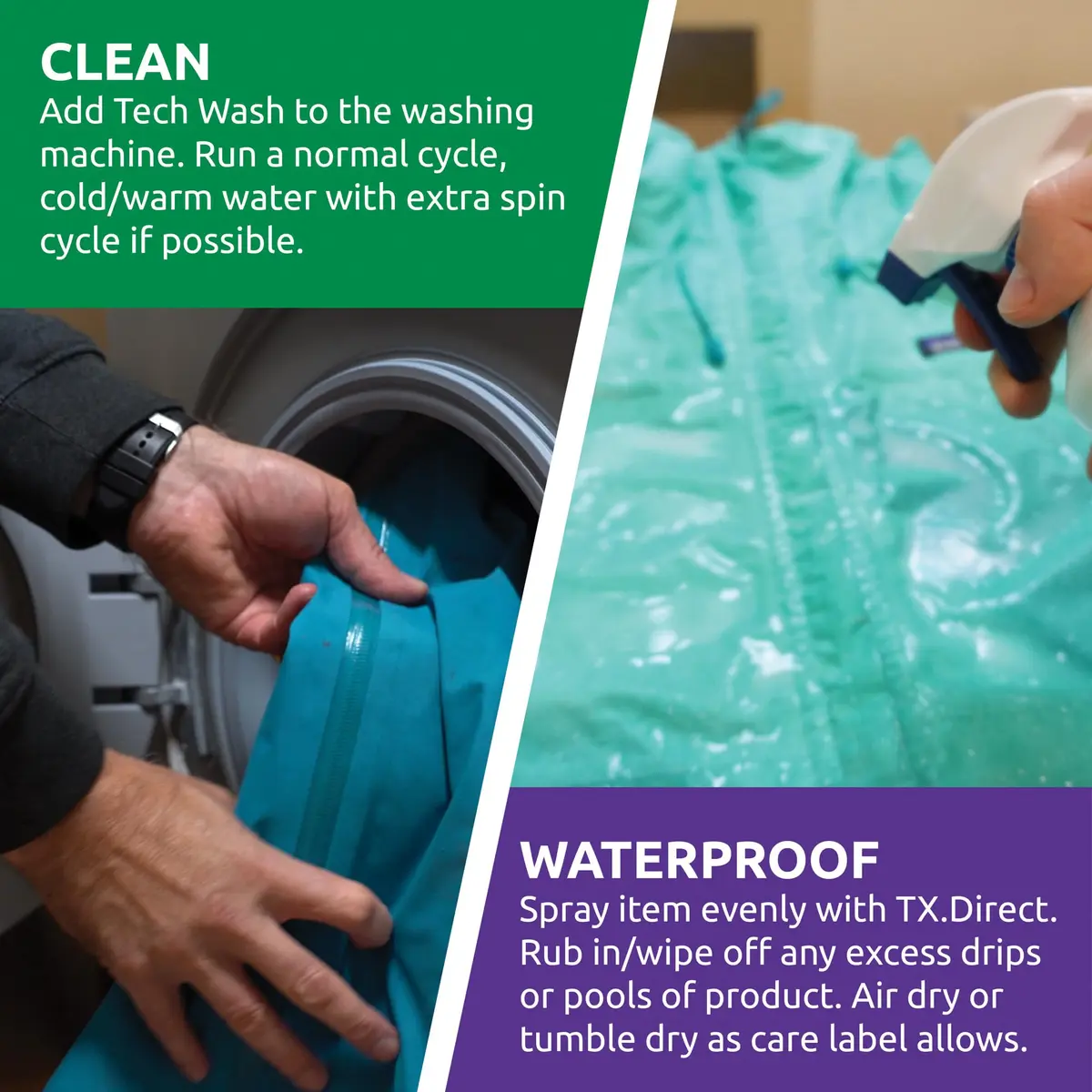 Nikwax TX.Direct Spray-On Waterproofing 300ml (10.1 Fl Oz) | Restores DWR Water Repellency for Jackets & Outerwear - view 4