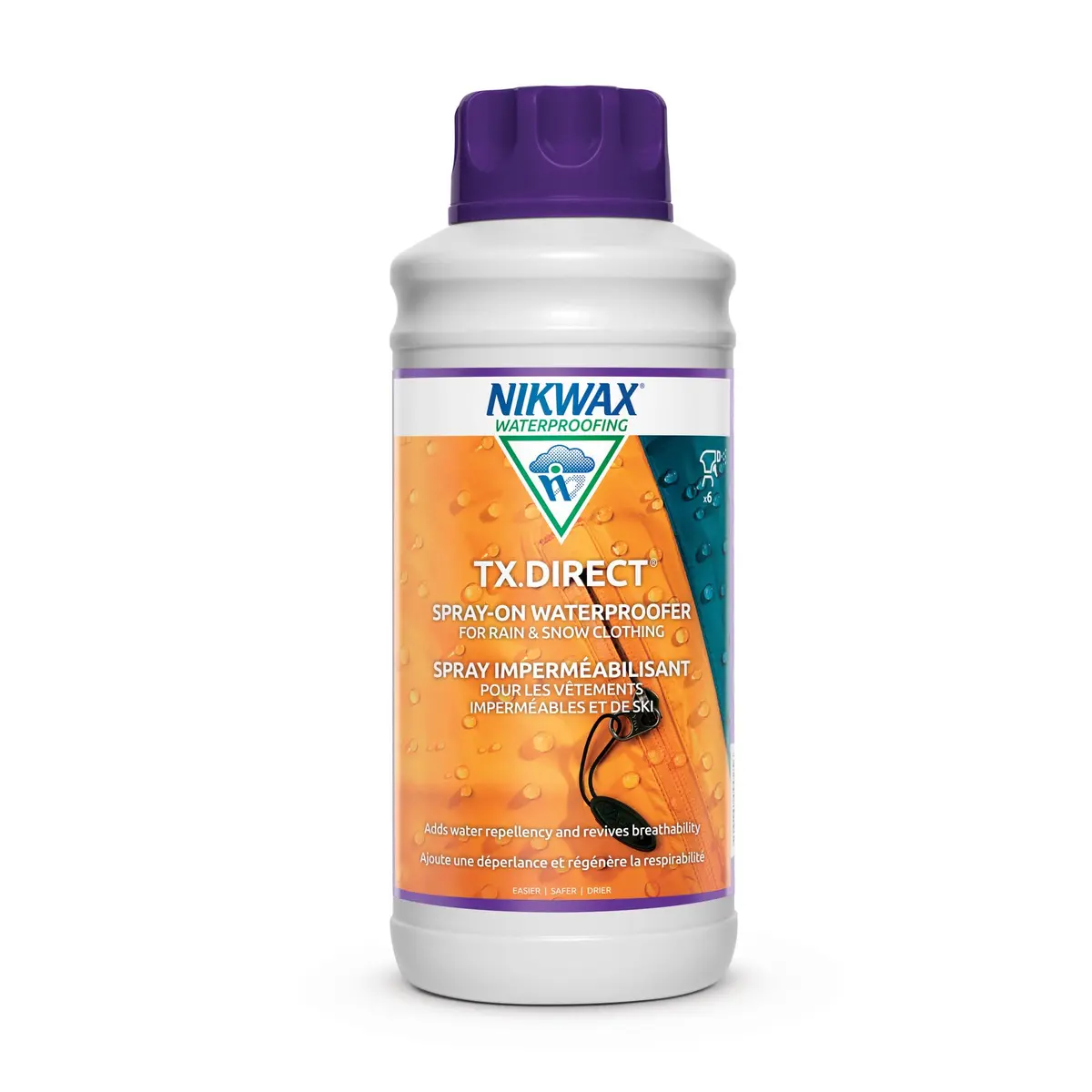 Nikwax TX.Direct Spray-On Waterproofing, 1000ml Refill, High Performance Waterproofing Renewal Treatment Restores DWR Water Repellency in Jackets, Outerwear, Rain, Ski and Snow Gear - main product image