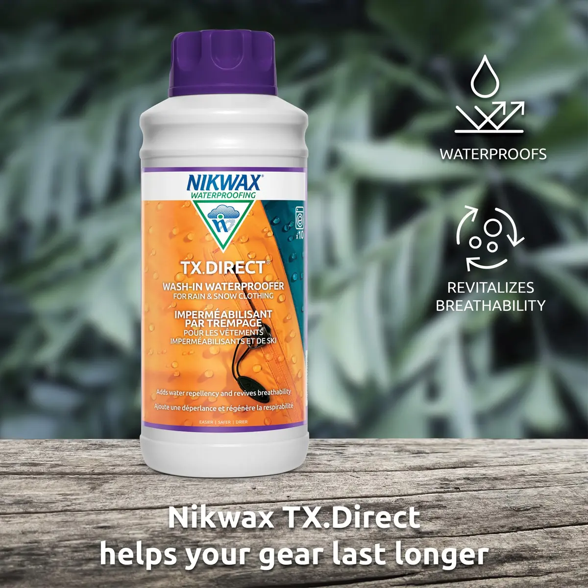 Nikwax TX.Direct Spray-On Waterproofing, 1000ml Refill, High Performance Waterproofing Renewal Treatment Restores DWR Water Repellency in Jackets, Outerwear, Rain, Ski and Snow Gear - view 3