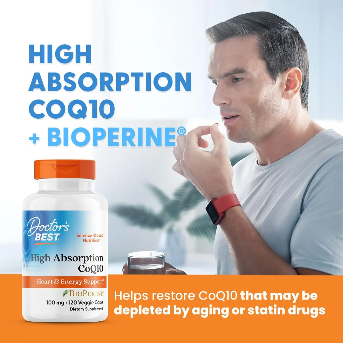 Doctor's BEST High Absorption CoQ10 with BioPerine Supplement - Coenzyme Q10 Caps for Heart Health & Antioxidant Support, CoQ10 100mg for Women & Men, Non GMO, Naturally Fermented - 120 Veg Capsules - view 5