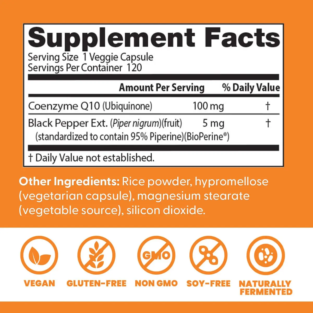 Doctor's BEST High Absorption CoQ10 with BioPerine Supplement - Coenzyme Q10 Caps for Heart Health & Antioxidant Support, CoQ10 100mg for Women & Men, Non GMO, Naturally Fermented - 120 Veg Capsules - view 3