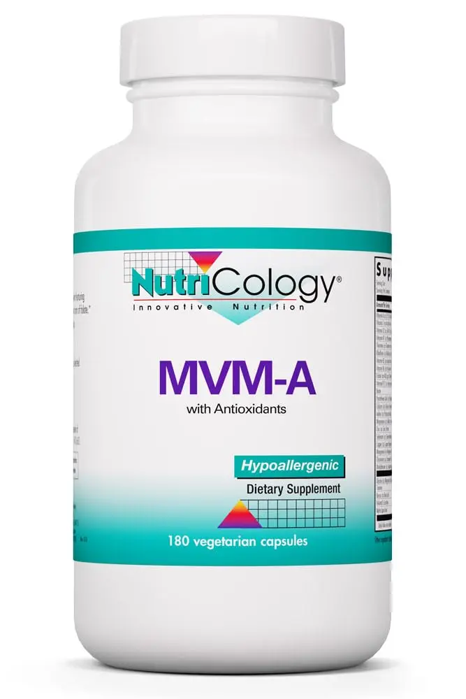 Allergy Research Group Nutricology MVM-A Multivitamin & Minerals, 180 Capsules | Supports Brain, Energy & Immunity - main product image