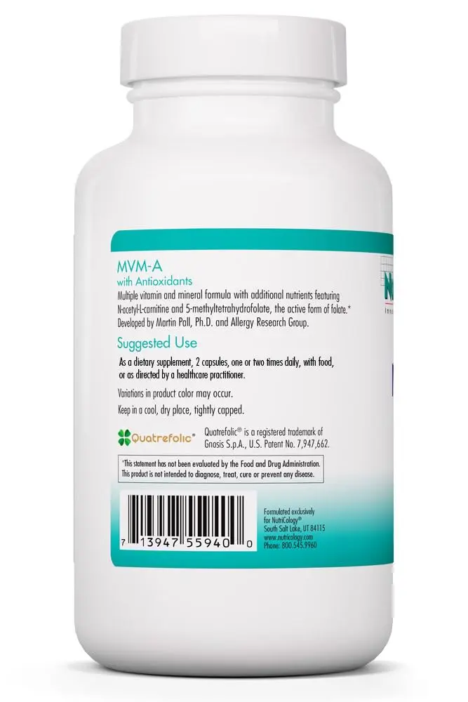 Allergy Research Group Nutricology MVM-A Multivitamin & Minerals, 180 Capsules | Supports Brain, Energy & Immunity - view 3