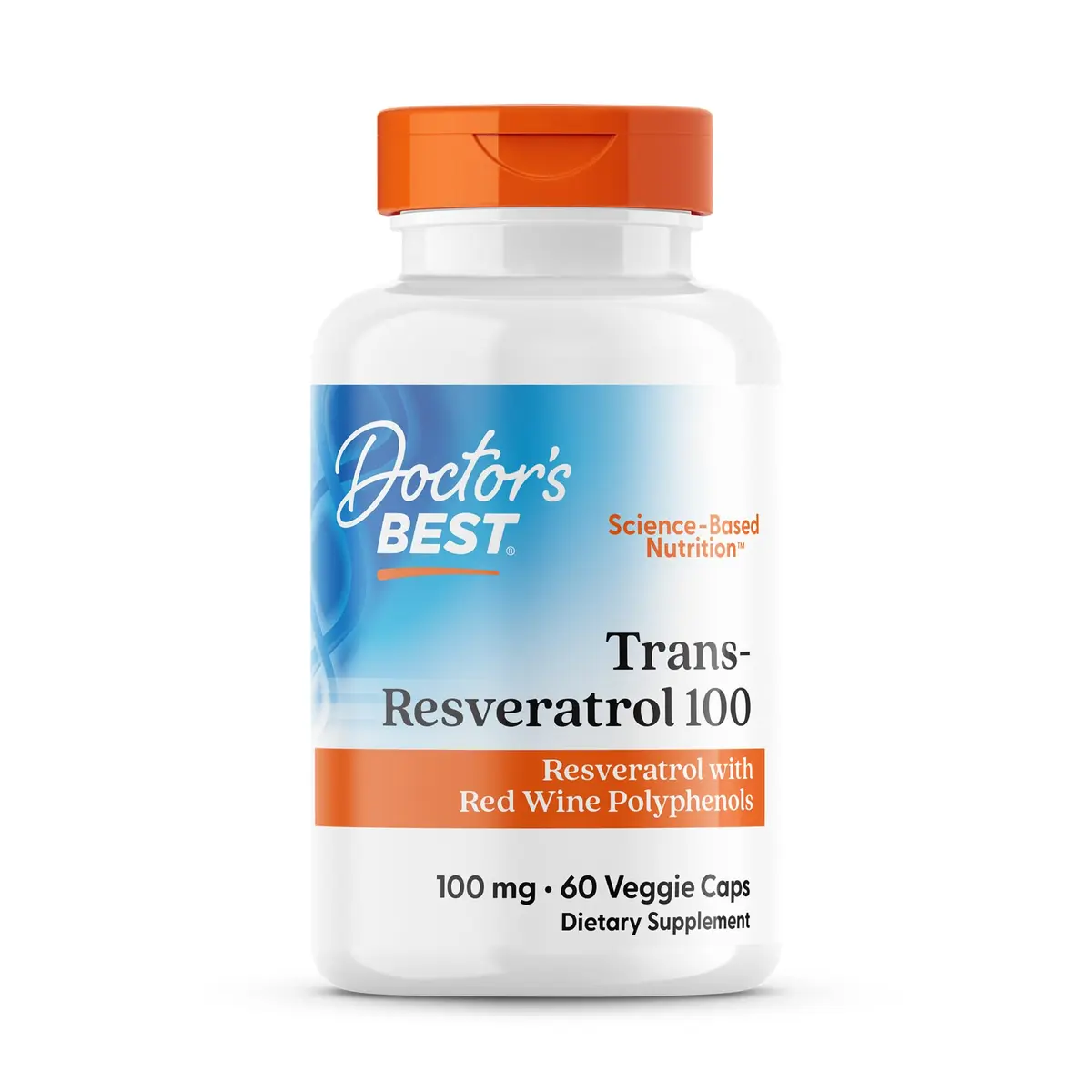 Doctor's Best Trans Resveratrol 100 mg Supplement 60 Veg Caps | Antioxidant Support from Red Wine & Japanese Knotweed - main product image