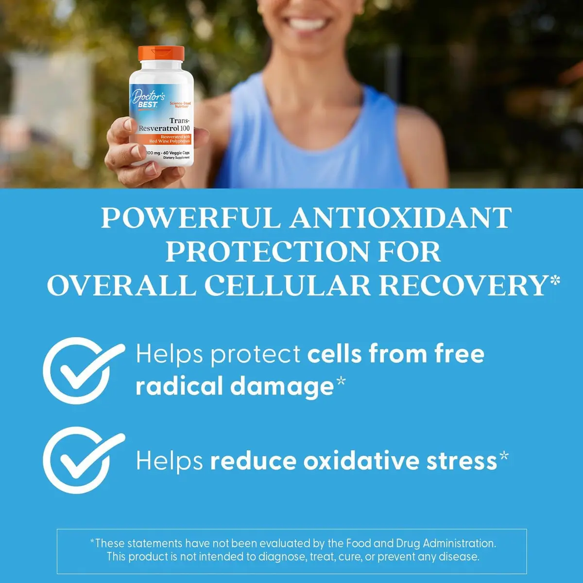 Doctor's Best Trans Resveratrol 100 mg Supplement 60 Veg Caps | Antioxidant Support from Red Wine & Japanese Knotweed - view 6