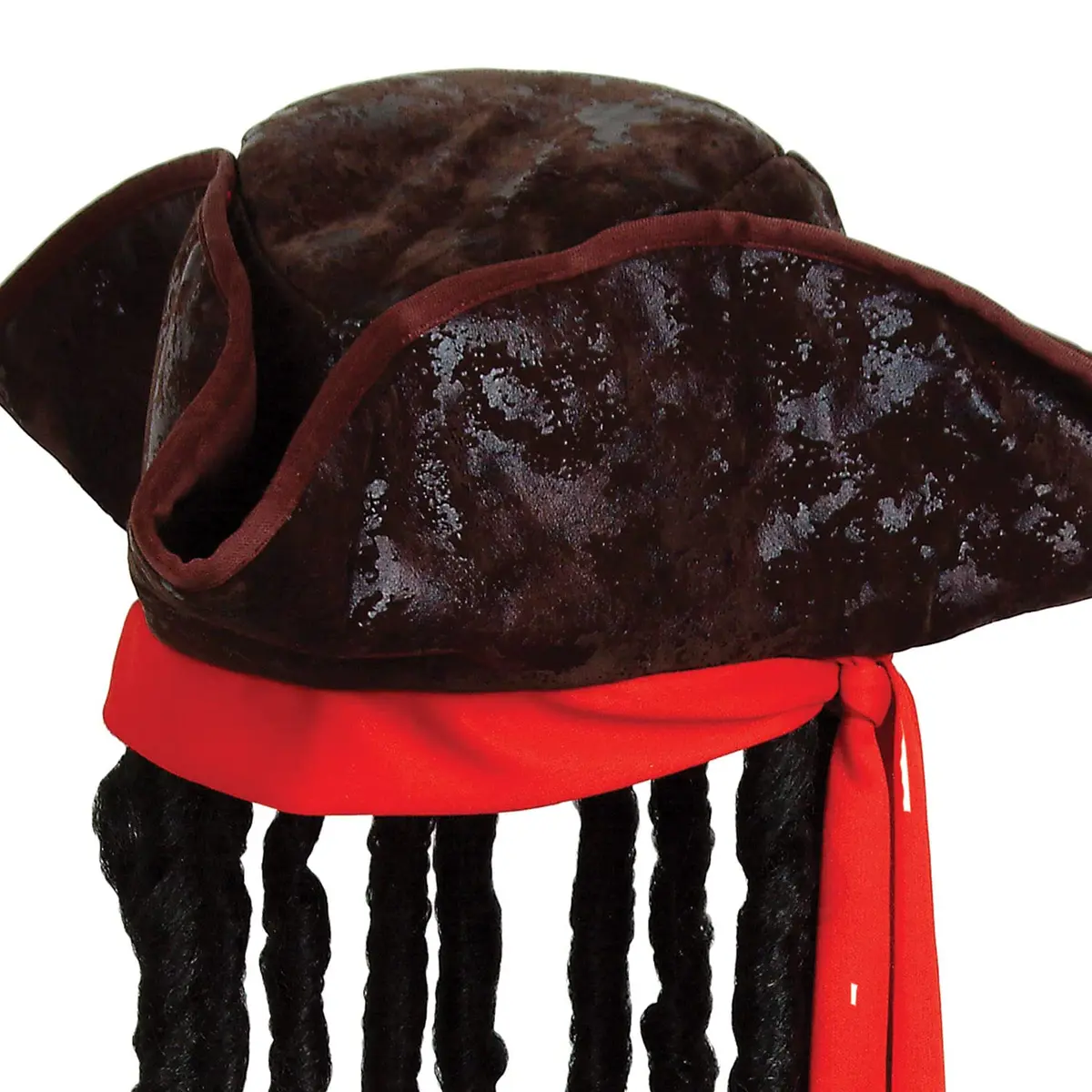Beistle Caribbean Pirate Hat with Dreadlocks & Red Bandana | Adult Size - view 4