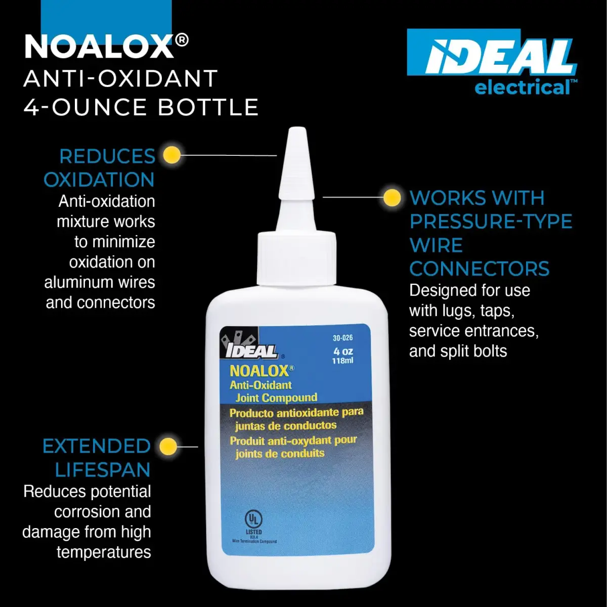 Ideal Electrical Noalox Anti-Oxidant Compound 237ml (8 oz) | Prevents Aluminum Oxidation - view 2