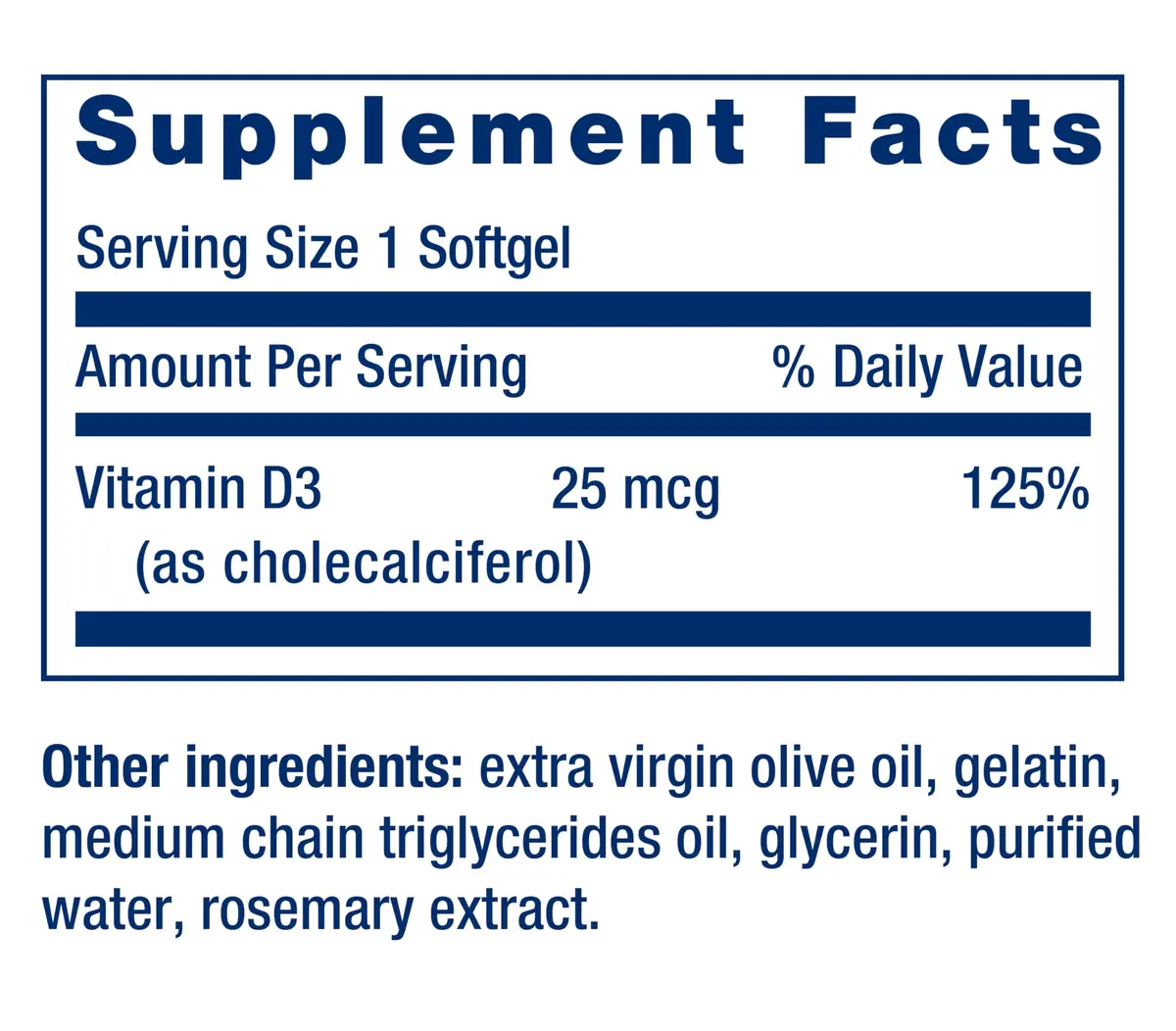 Life Extension Vitamin D3 25 mcg (1000 IU) | Supports Bone, Brain & Immunity, Non-GMO, 250 Softgels - view 3