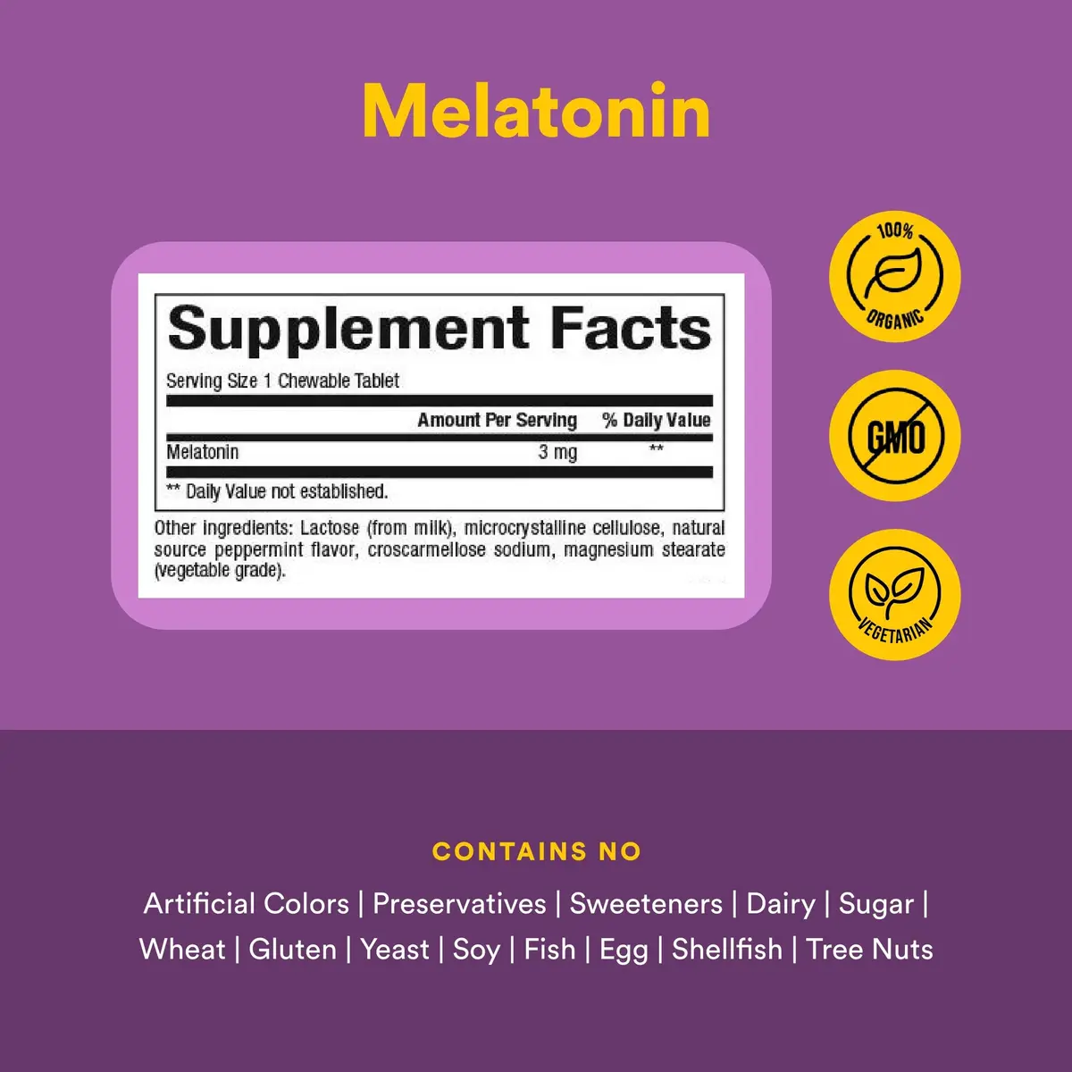 Natural Factors Melatonin 3 mg Chewable Tablets | Sleep Support for Adults, 90 Count - view 4