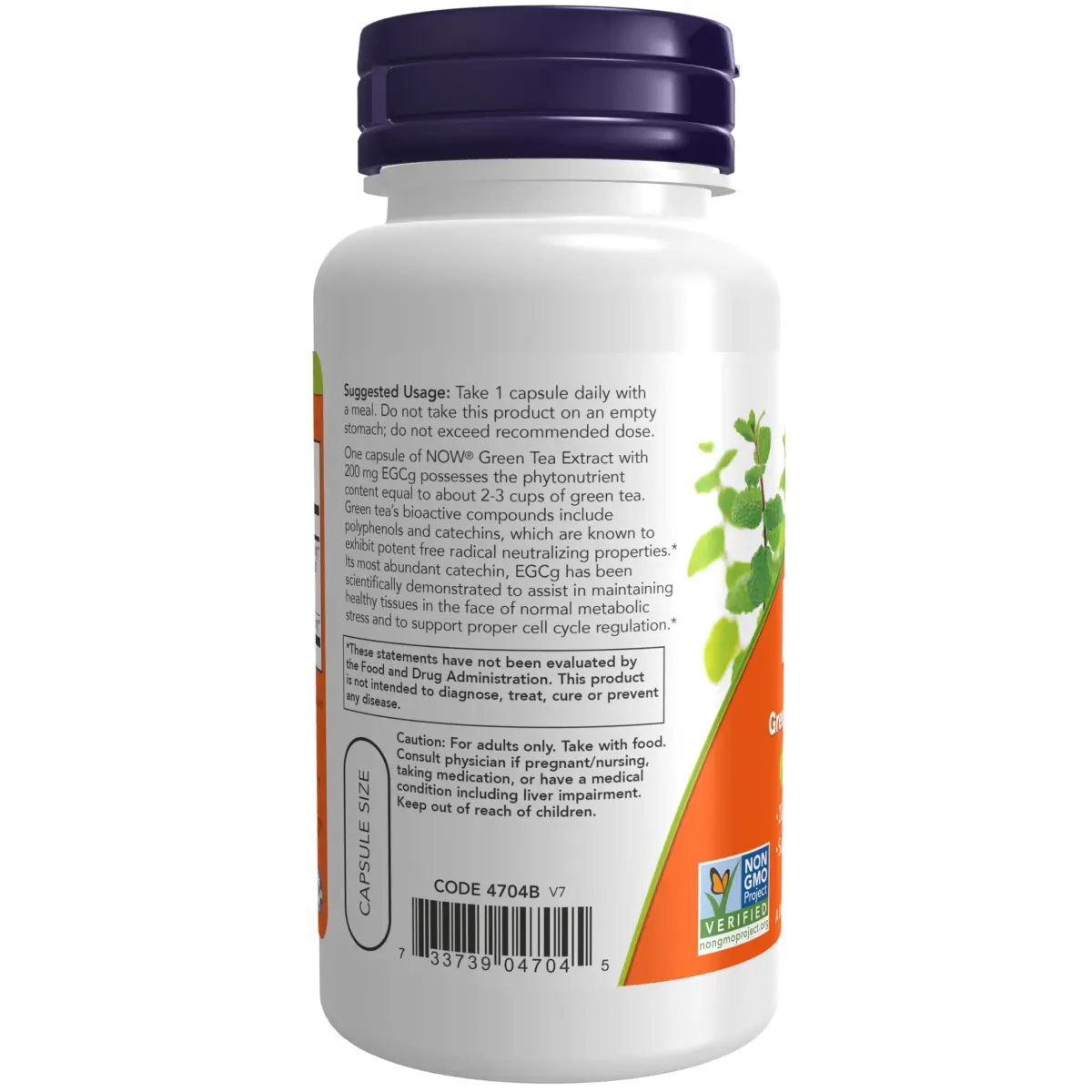 NOW Foods Green Tea Extract 400 mg Veg Capsules | Free Radical Scavenger, 90 Count (200 mg EGCg per capsule) - view 3