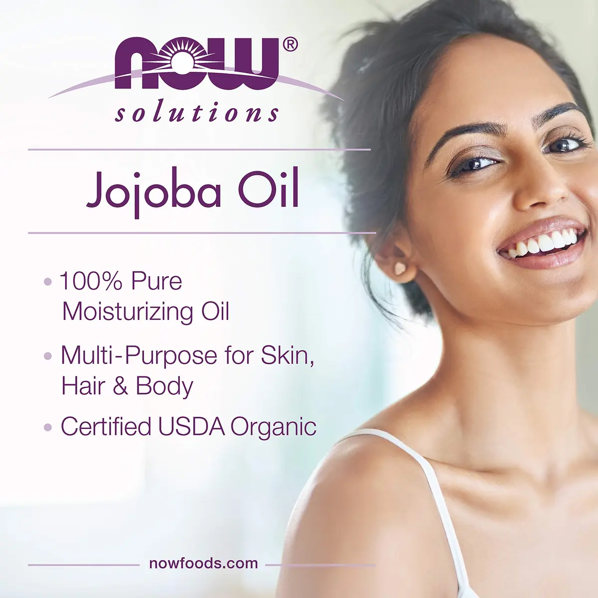 NOW Solutions Organic Jojoba Oil Moisturizing Multi-Purpose 120ml (4 fl. oz) | Pure Cold-Pressed Carrier Oil for Skin & Hair - view 4