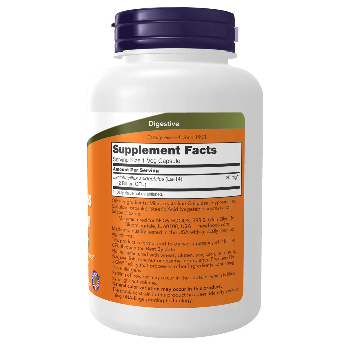 NOW Foods Acidophilus Two Billion Veg Capsules 250 Count (Pack of 1) | Healthy Intestinal Flora with Strain Verified Probiotics - view 2