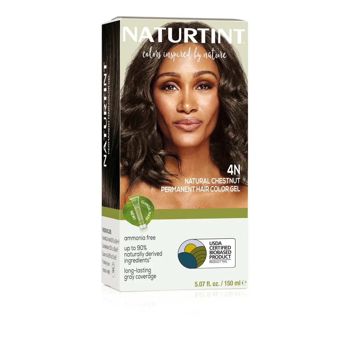 Naturtint 4N Natural Chestnut Permanent Hair Color 5.07 Fl Oz | Up to 100% Gray Coverage, Ammonia Free, Vegan, Long Lasting - main product image