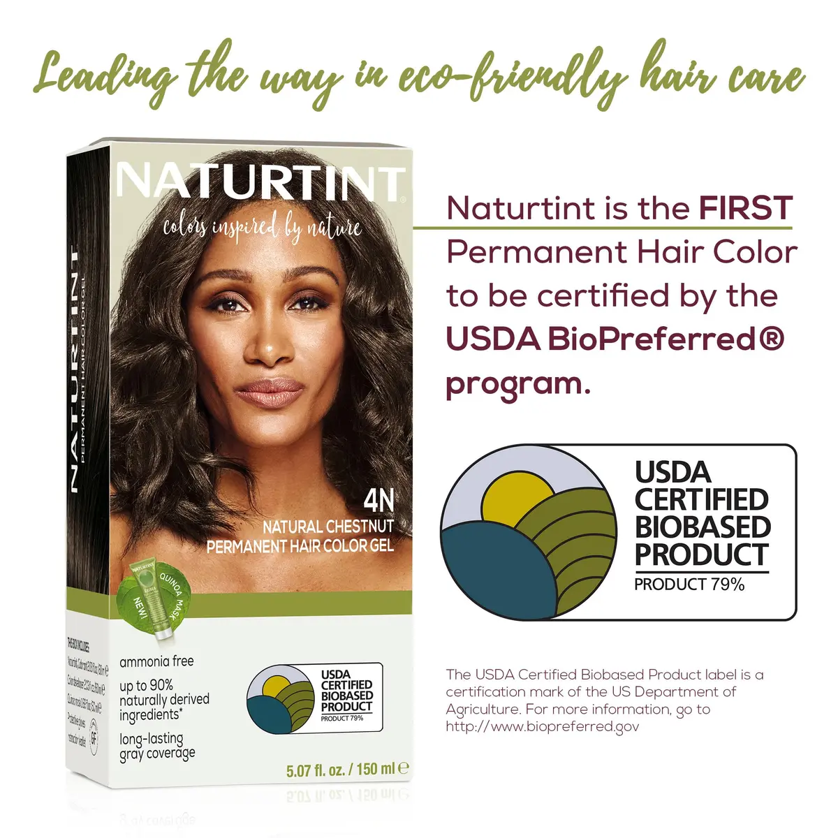 Naturtint 4N Natural Chestnut Permanent Hair Color 5.07 Fl Oz | Up to 100% Gray Coverage, Ammonia Free, Vegan, Long Lasting - view 3