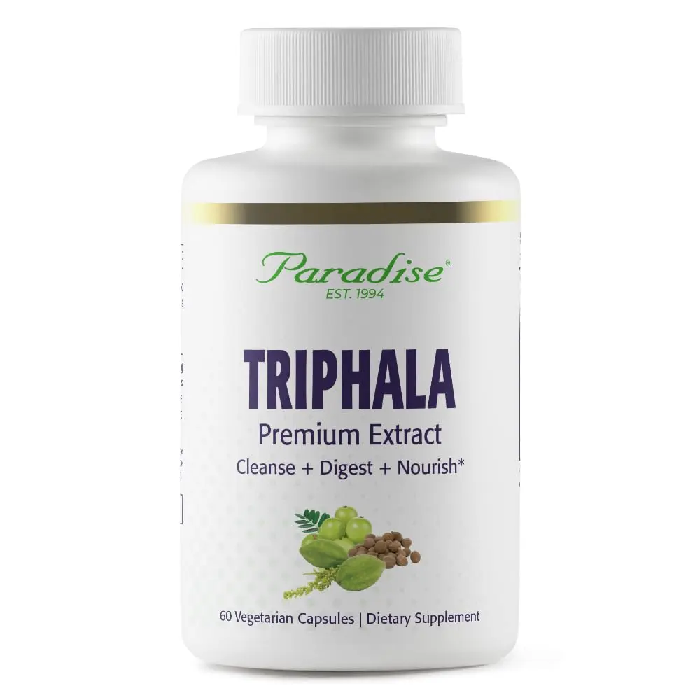Paradise Herbs & Essentials Organic Triphala Extract, 60 Capsules | Full Spectrum Ayurvedic Herb for Detox & Digestion - main product image