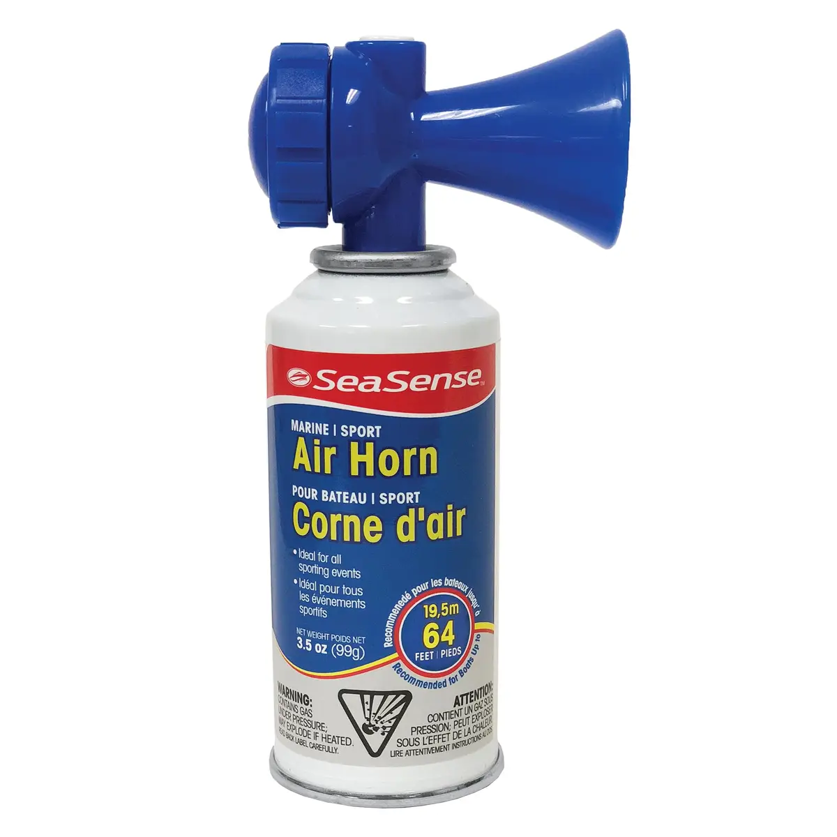 SeaSense Air Horn – Large Size (3.5 oz), 118 dB – Loud 1 Mile Range, Meets EPA & USCG Standards – Great for Boat & Marine Safety - main product image
