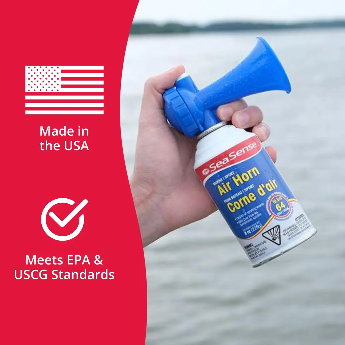 SeaSense Air Horn – Large Size (3.5 oz), 118 dB – Loud 1 Mile Range, Meets EPA & USCG Standards – Great for Boat & Marine Safety - view 4