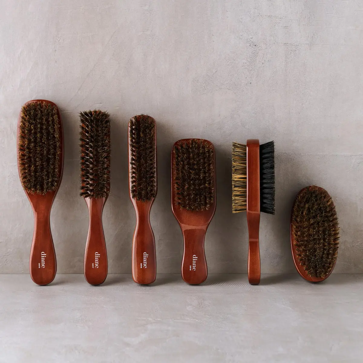 Diane Premium 100% Boar Bristle Styling Brush for Men & Barbers – Medium Bristles for Thick Coarse Hair – 5-Row, Wood Handle | Detangles, Smooths, Adds Shine - view 5