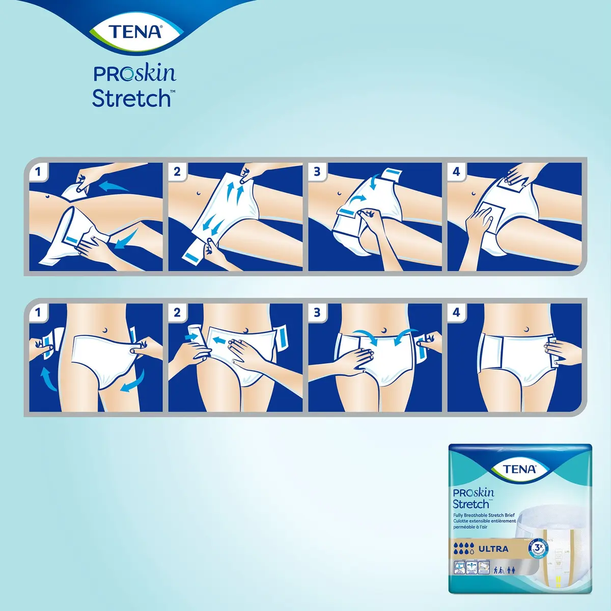 TENA Stretch Ultra Briefs Heavy Absorbency Large XL | Breathable, Secure Fit, 72 ct - view 6