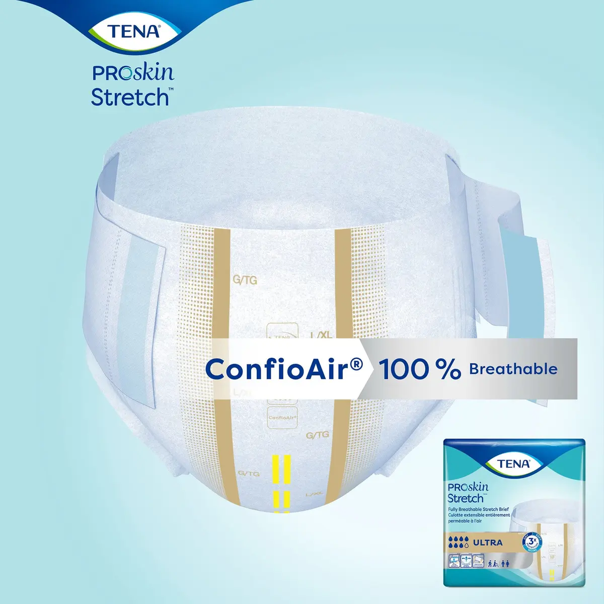 TENA Stretch Ultra Briefs Heavy Absorbency Large XL | Breathable, Secure Fit, 72 ct - view 9