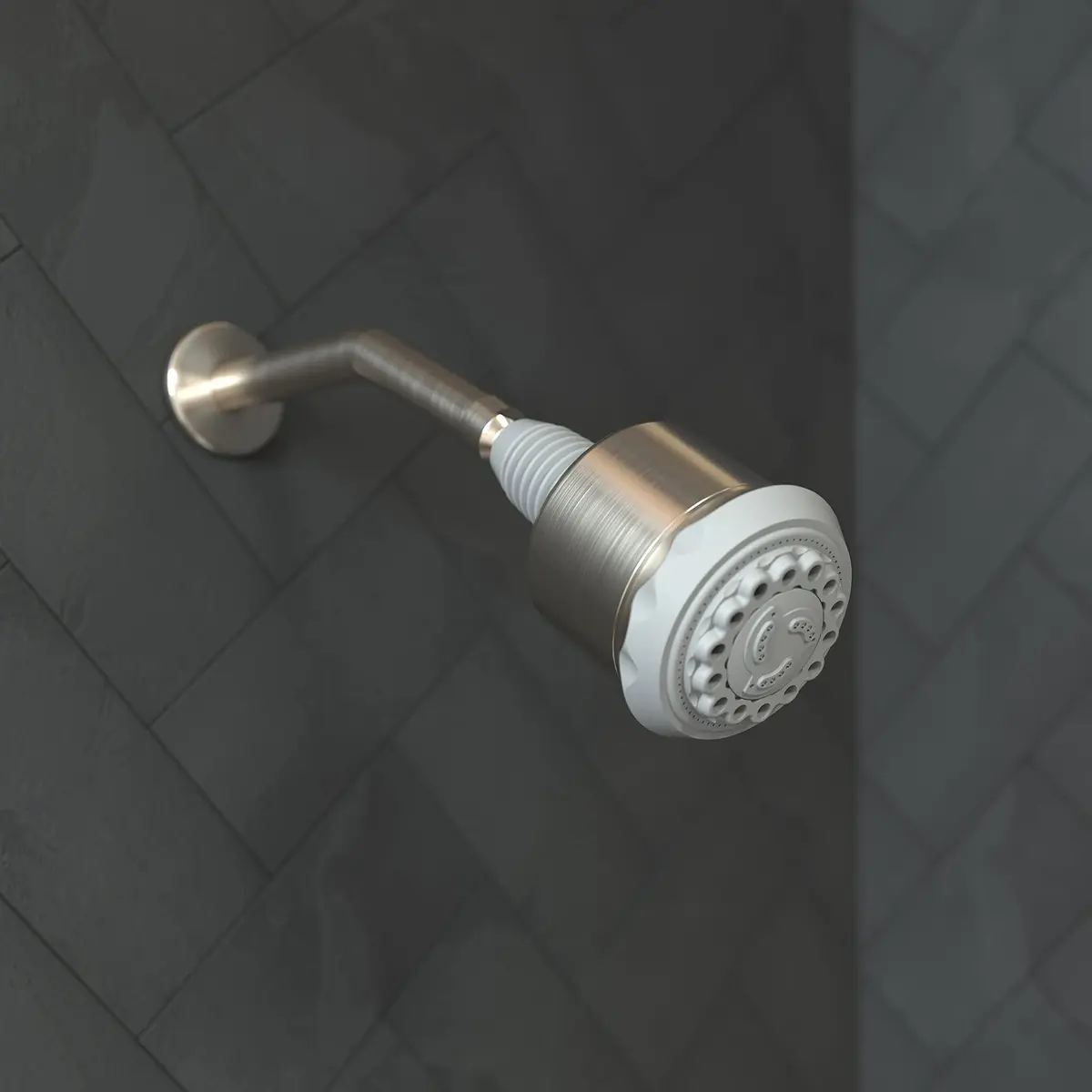 hansgrohe Clubmaster Shower Head Brushed Nickel 9.5cm (3.75") | 3 Spray Modes, 2.5 GPM Flow Rate - view 2