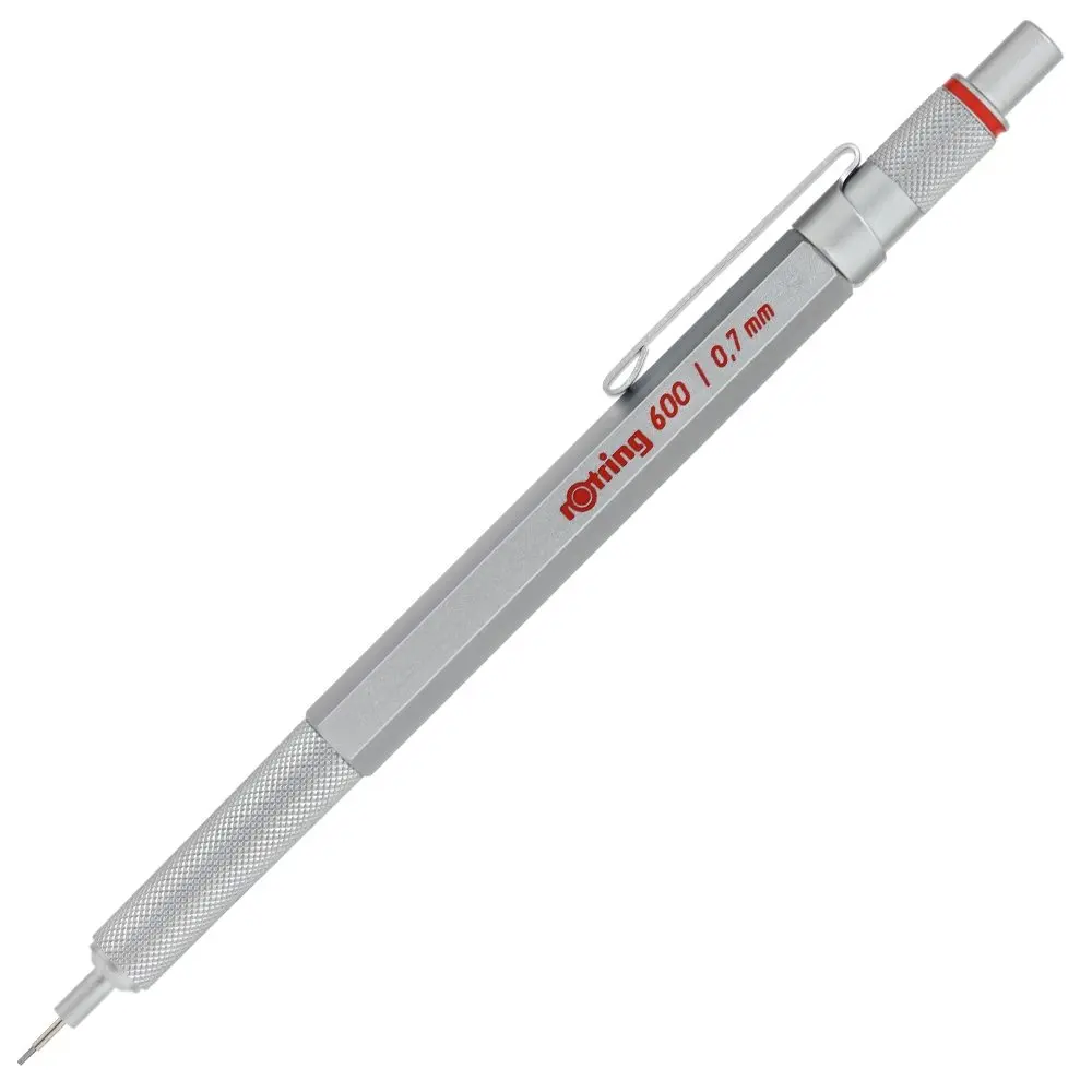 Rotring 600 Series Mechanical Pencil 0.7mm Silver Body | Precise Drafting & Writing Tool - main product image