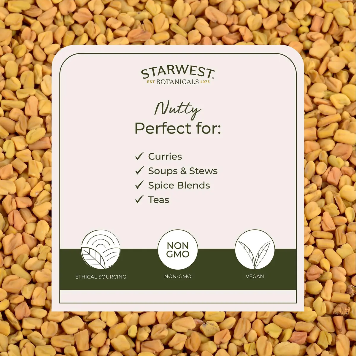 Starwest Botanicals Organic Whole Fenugreek Seeds 16 Ounce | Kosher & USDA Certified - view 3