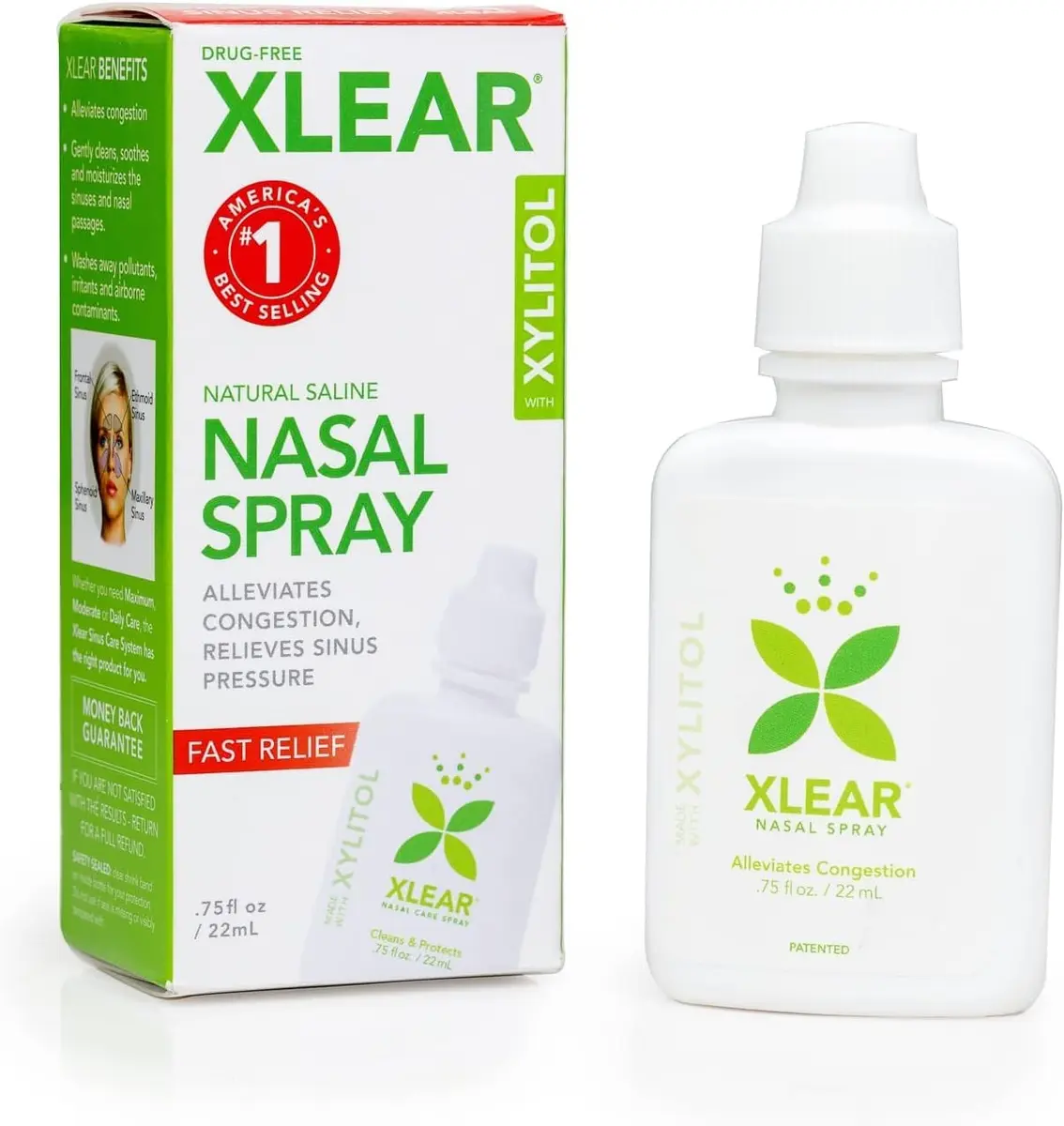 Xlear Nasal Spray with Xylitol 0.75 Fl Oz | Natural Sinus Relief for Allergies & Congestion - main product image