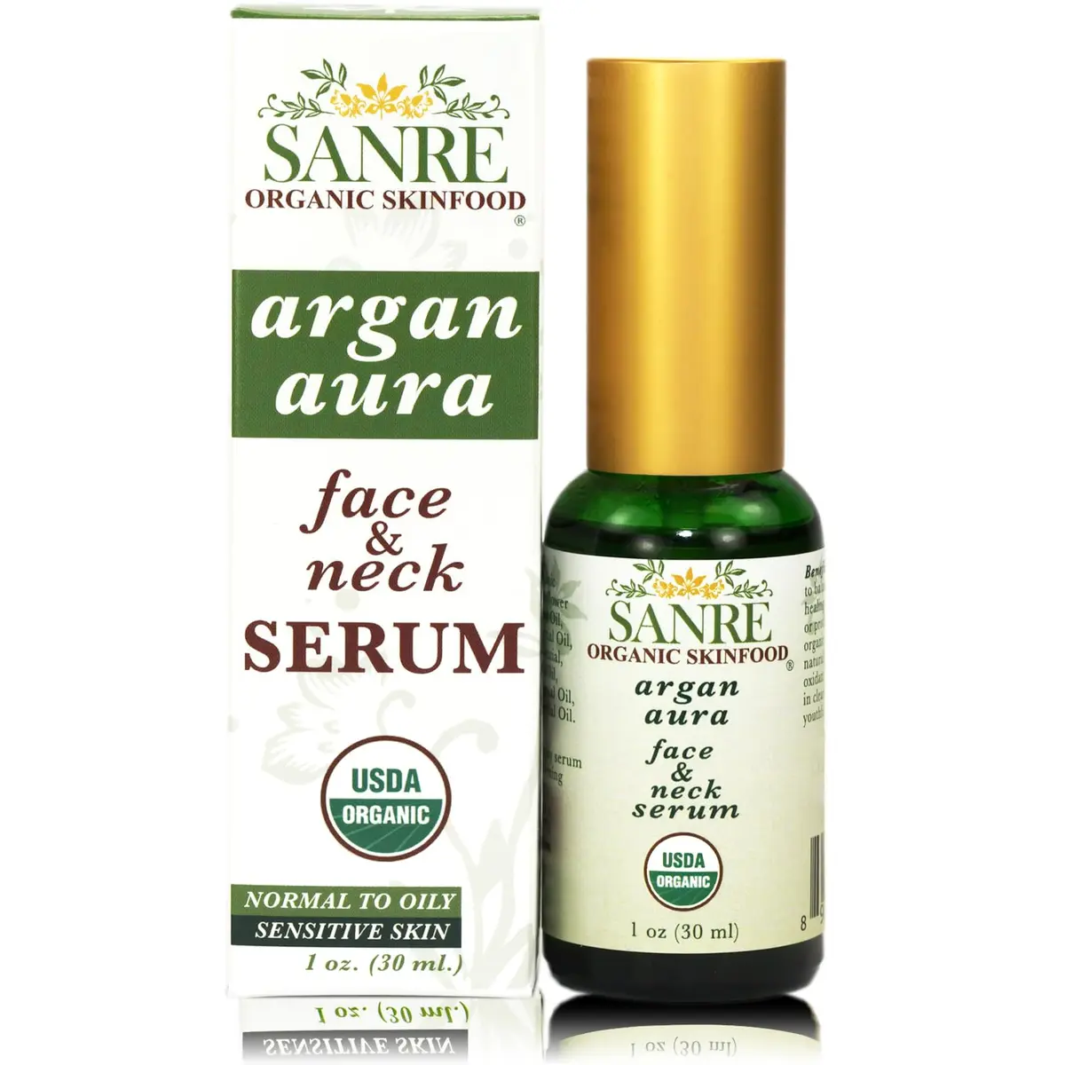 SanRe Organic Skinfood Argan Aura Serum 30ml | USDA Organic Anti-Aging & Clearing - main product image