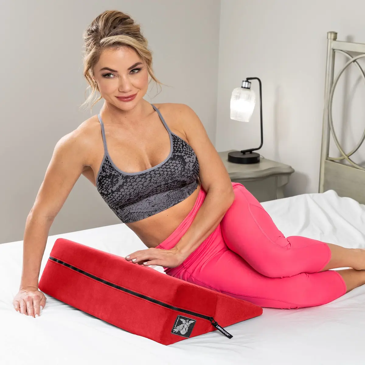 Liberator Wedge Intimate Sex Positioning Pillow, Red Microfiber, 24 inch | 27° angle for deeper penetration & G-spot - view 2