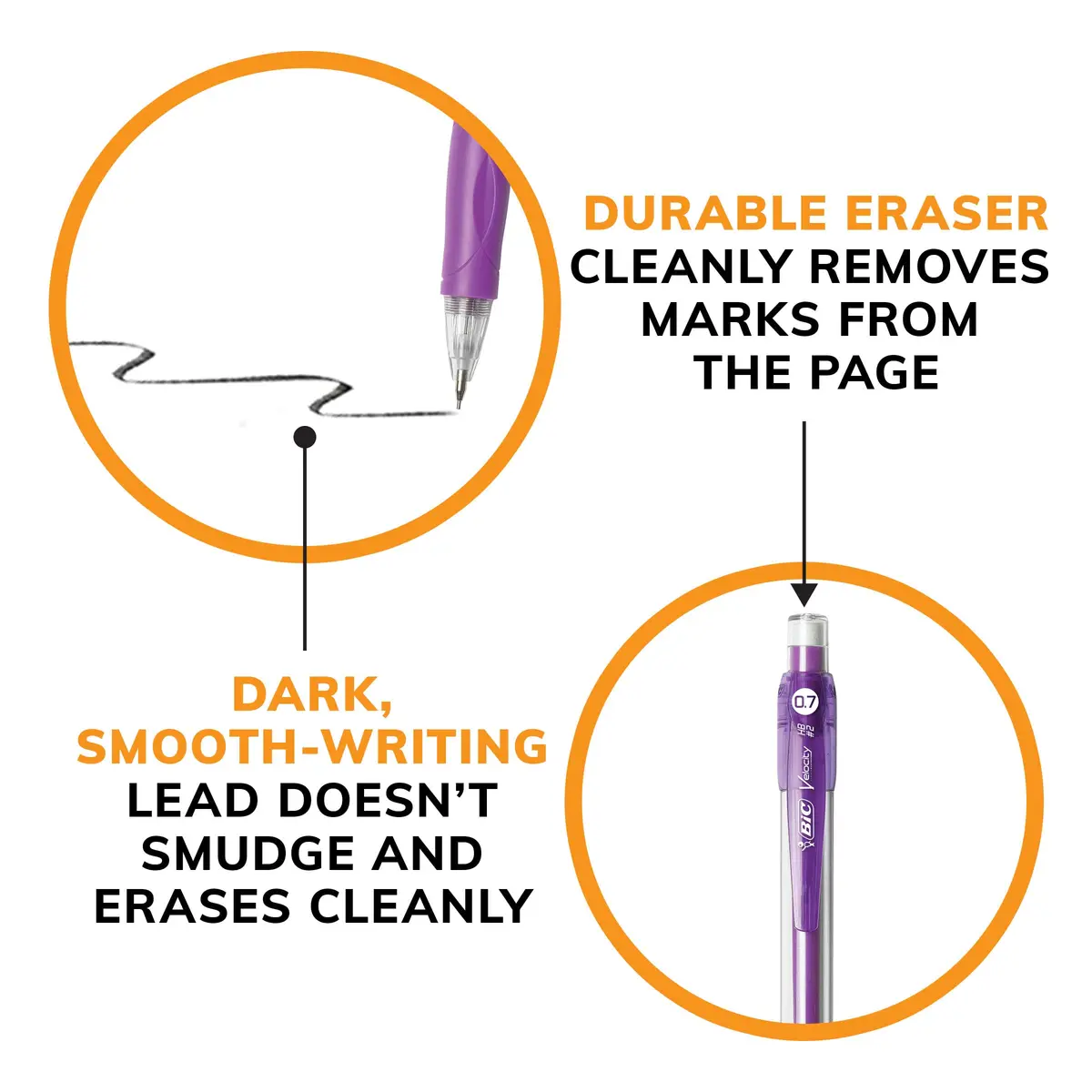 BIC Velocity Mechanical Pencils 0.7mm | Colorful Barrel, School & Office Use - view 4