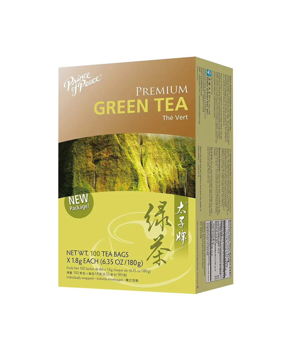 Prince Of Peace Premium Green Tea 100ct | Delicate, Antioxidant, Lightly Pan Fried - main product image