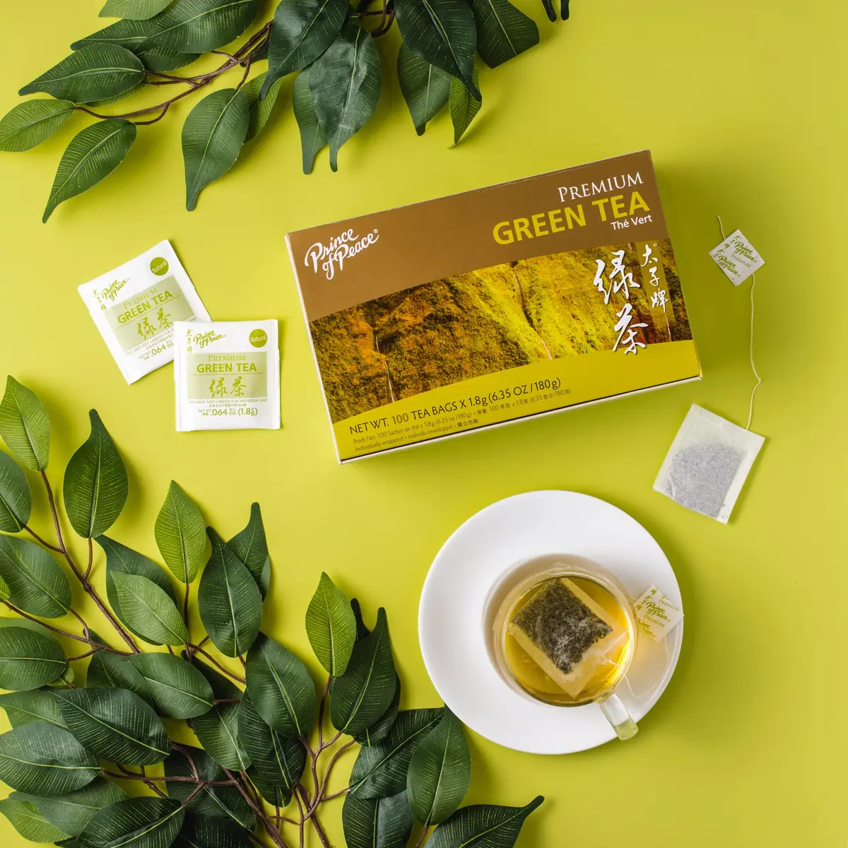 Prince Of Peace Premium Green Tea 100ct | Delicate, Antioxidant, Lightly Pan Fried - view 2