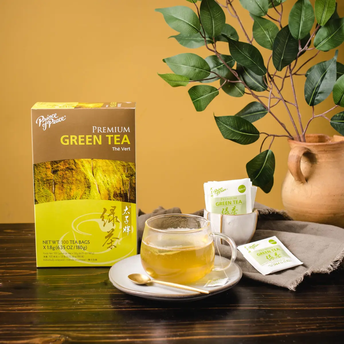 Prince Of Peace Premium Green Tea 100ct | Delicate, Antioxidant, Lightly Pan Fried - view 3