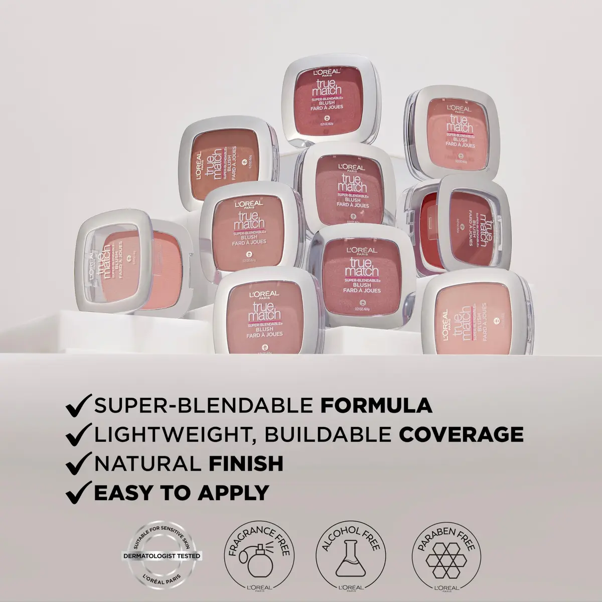 L'Oreal Paris True Match Super-Blendable Powder Blush, Barely Blushing, 6g (0.21 Oz) | Natural Radiant Finish - view 2