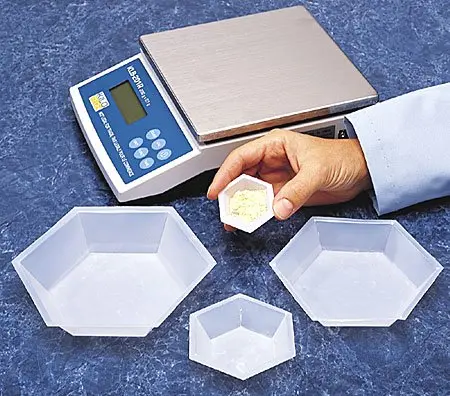 SEOH Plastic Hexagonal Weigh Boats Micro Dish 20ML | Durable Polyethylene Lab Weighing Dishes - view 2