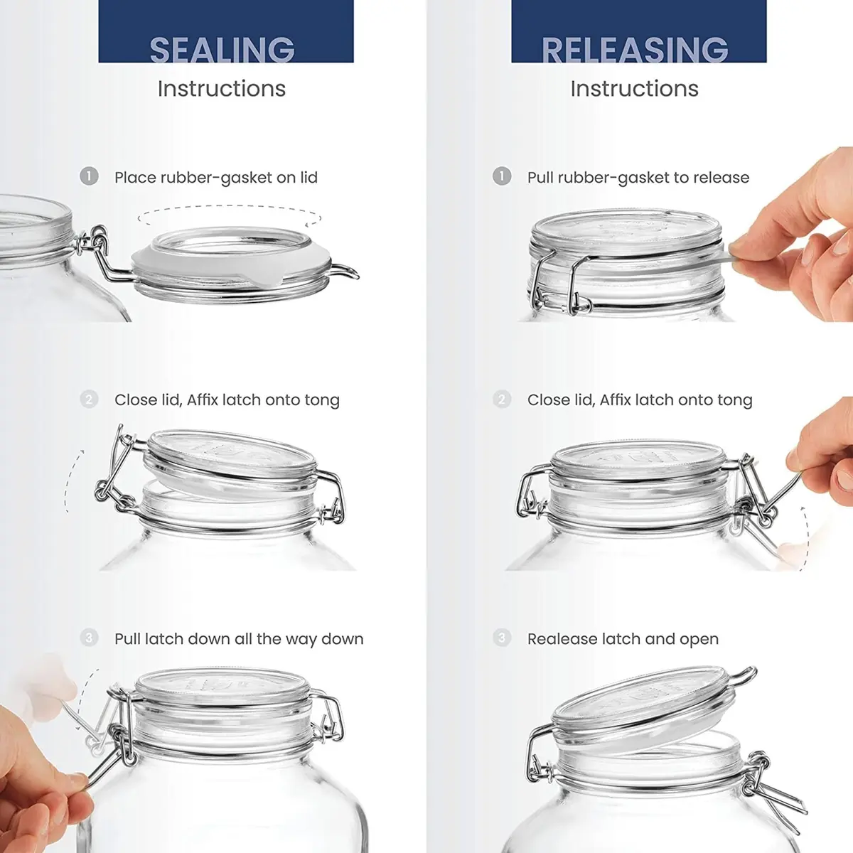 Bormioli Rocco Fido Glass Jar 25.25 oz | Airtight, Italian Craftsmanship, BPA-Free - view 5