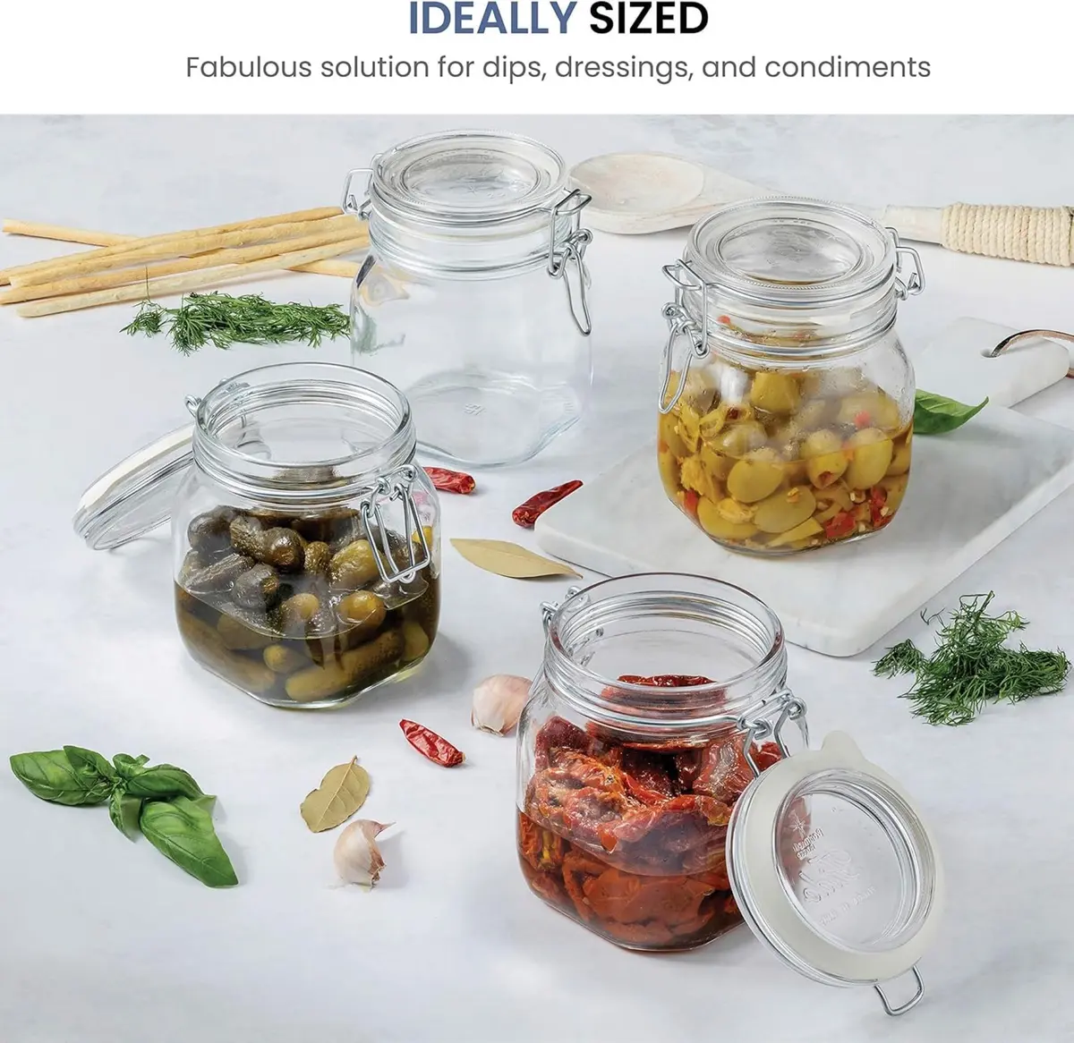 Bormioli Rocco Fido Glass Jar 25.25 oz | Airtight, Italian Craftsmanship, BPA-Free - view 2