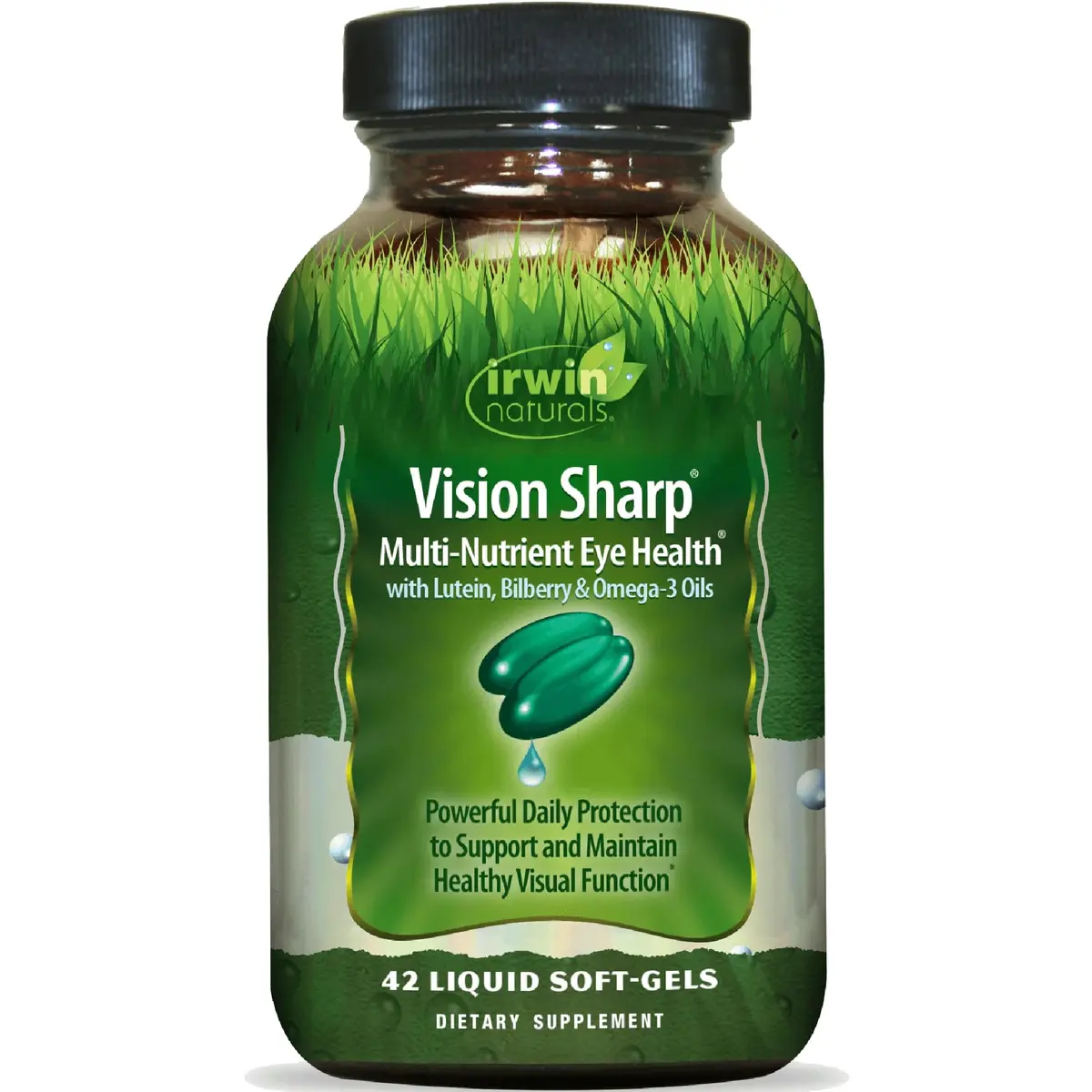 Irwin Naturals Vision Sharp Eye Support Formula 42 Liquid Soft-Gels | Supports Healthy Vision & Macular Nutrition - main product image