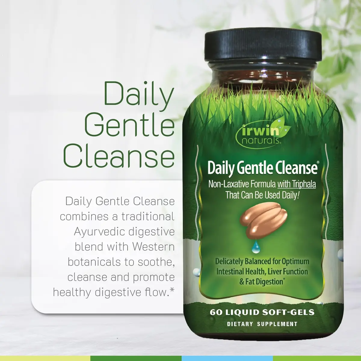 Irwin Naturals Daily Gentle Cleanse 60 Liquid Soft-Gels | Ayurvedic & Western Digestive Support - view 5