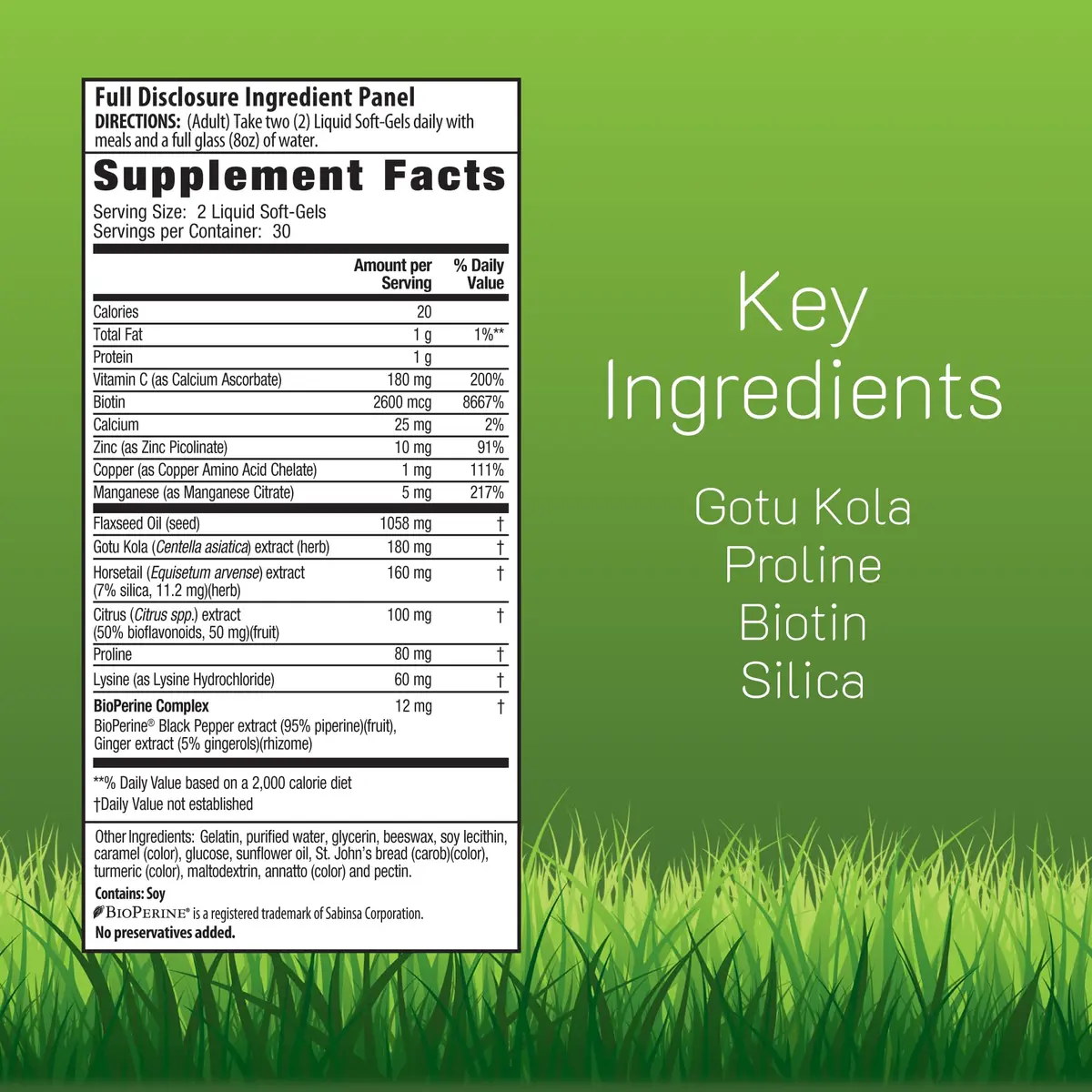 Irwin Naturals Longer, Stronger Hair & Nails Softgels | Biotin + Horsetail Silica for Hair & Nails Support - view 2