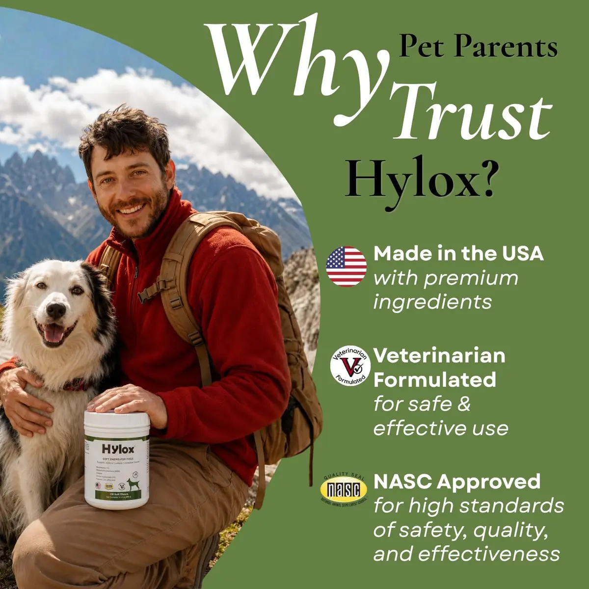 Hylox Soft Chews for Dogs – Joint Support with Glucosamine, MSM, Creatine, Hyaluronic Acid, Turmeric, EPA & DHA – Supports Joints & Cushions Connective Tissues – NASC Certified – 120 Soft Chews - view 9