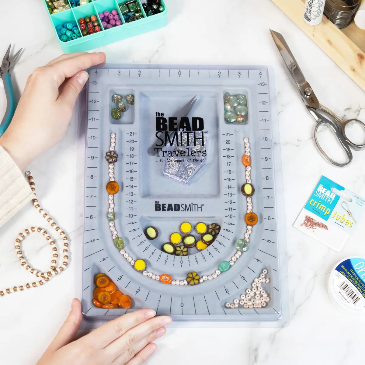 The Beadsmith Grey Flocked Bead Board with Cover, 34.9 cm (13.75 in) | Design Bracelets & Necklaces - view 2