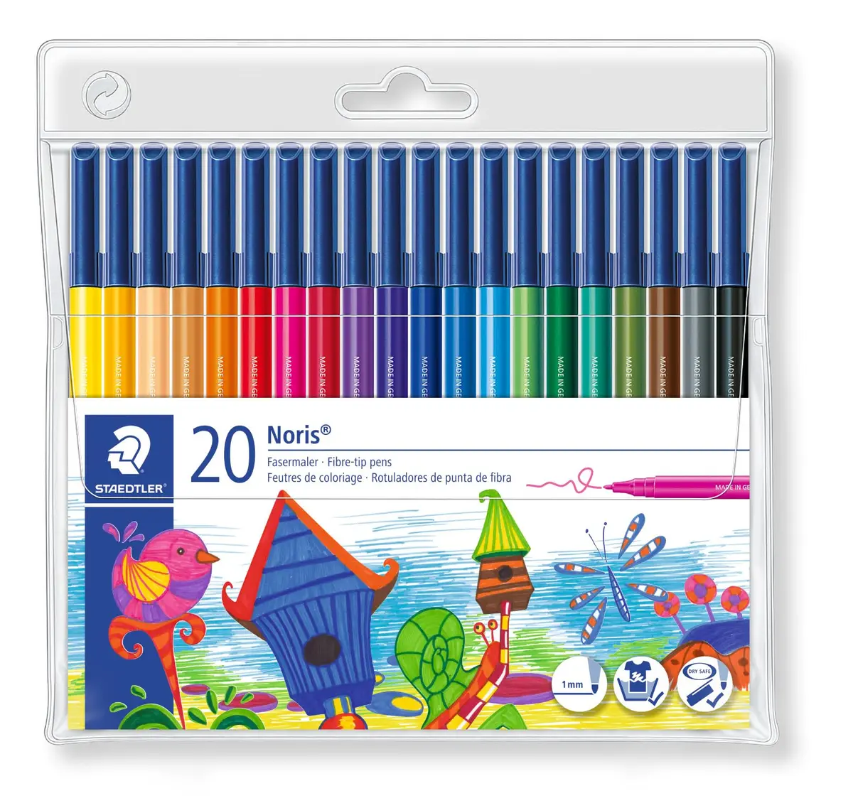 STAEDTLER Marking Pen Set - Fine Tip 20 Pack Assorted Colors | Water-Based, Non-Toxic, Washable for Kids - main product image