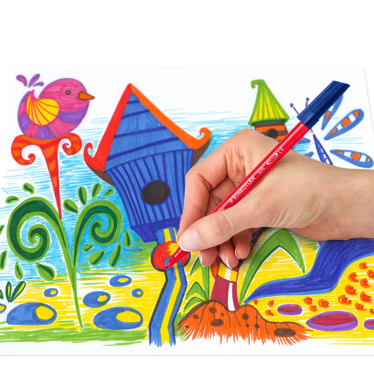 STAEDTLER Marking Pen Set - Fine Tip 20 Pack Assorted Colors | Water-Based, Non-Toxic, Washable for Kids - view 4