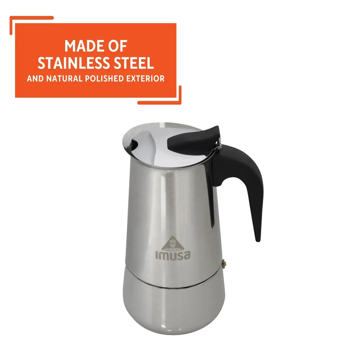 Imusa Stainless Steel 6 Cup Coffee Maker | Elegant Stovetop Espresso & Moka Pot (70-120 chars) - view 3