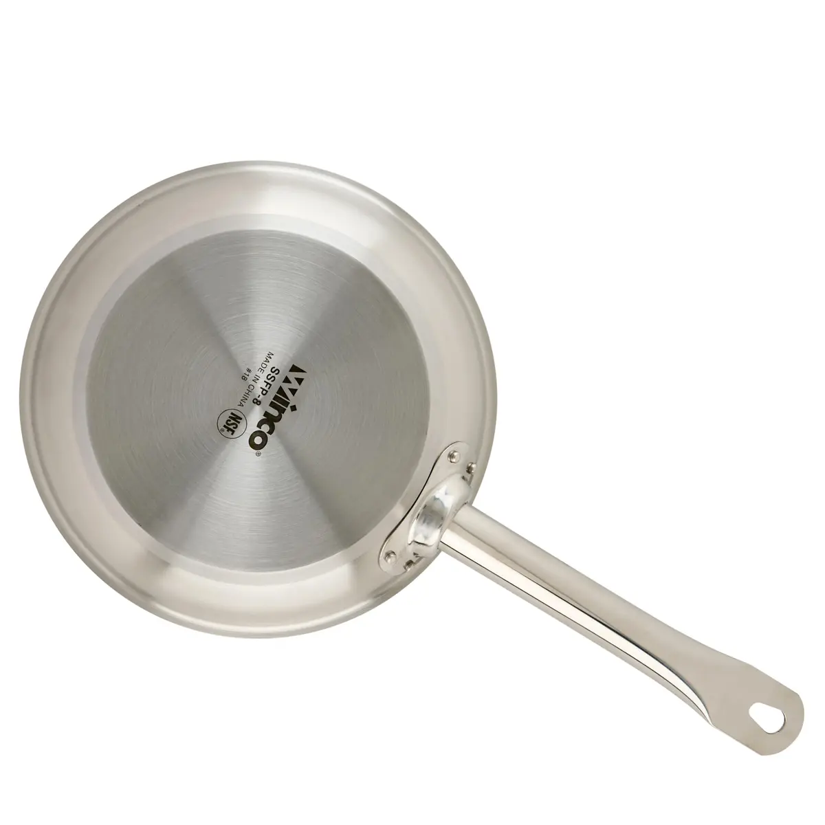 Winware 8" Stainless Steel Commercial-Grade Fry Pan | Even Heat Distribution & Induction Compatible - view 5