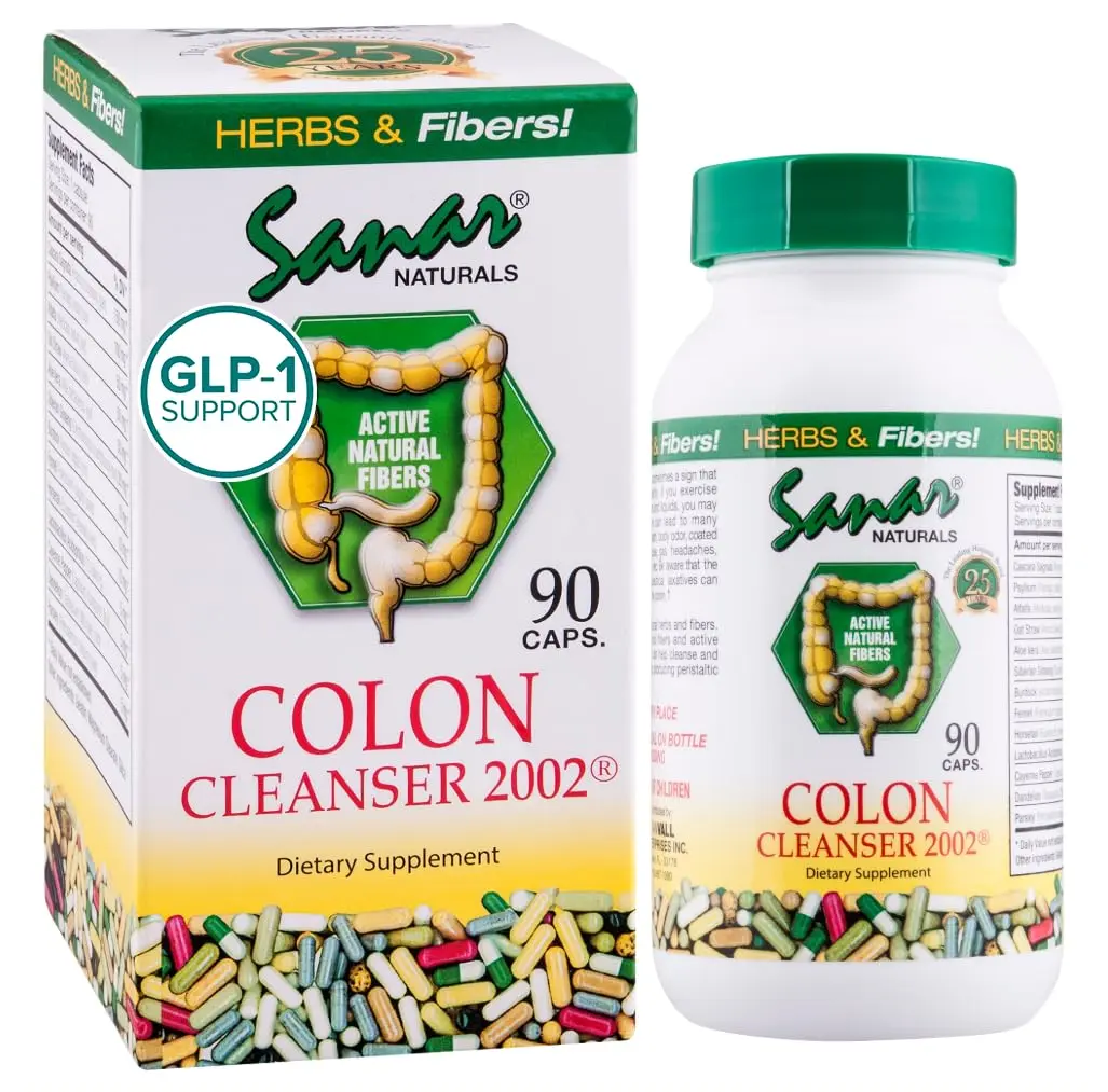 Sanar Naturals Colon Cleanse Psyllium Husk Fiber & Probiotics 90 Capsules | Digestive Wellness & Gut Balance - main product image