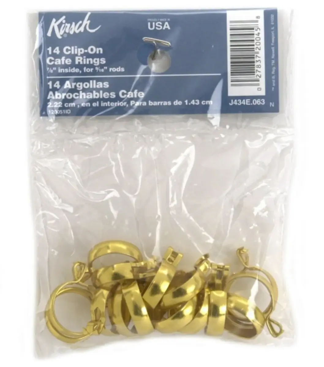 Kirsch Cafe Rings White Metal 2.22cm (7/8 Inch) | Pack of 14 for Cafe Rods - main product image