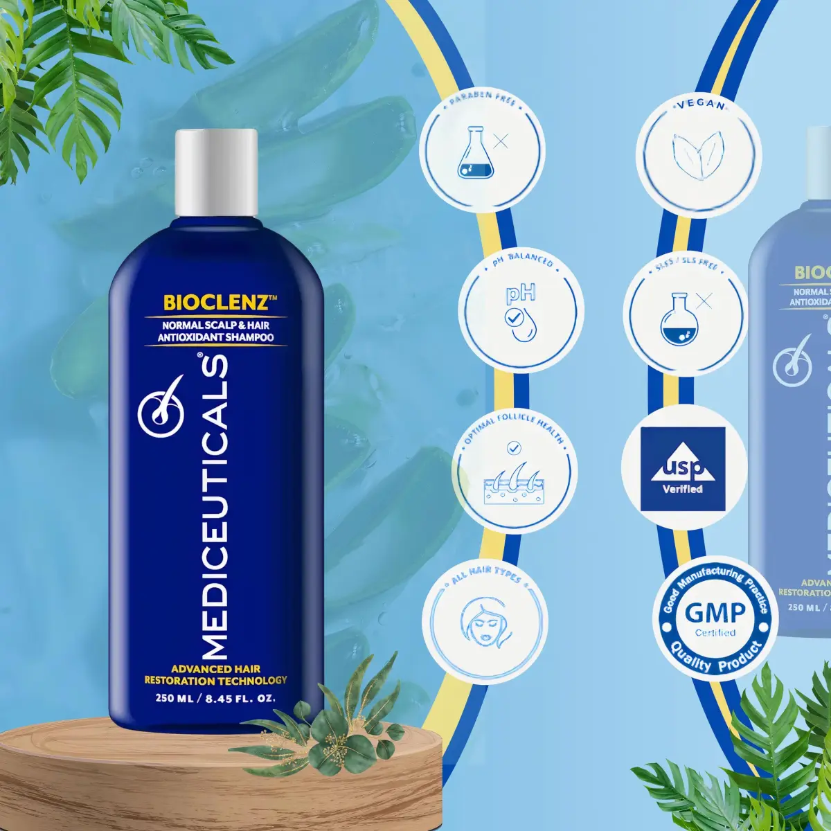 Mediceuticals Bioclenz Shampoo 250ml (8.45 Fl Oz) | Anti-Hair Loss Formula for Men & Women - view 6